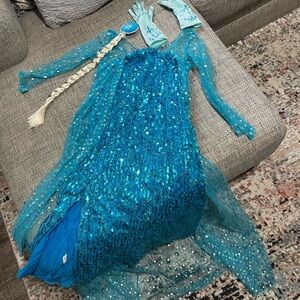 Elsa Sparkling Blue Sequin Dress with Accessories